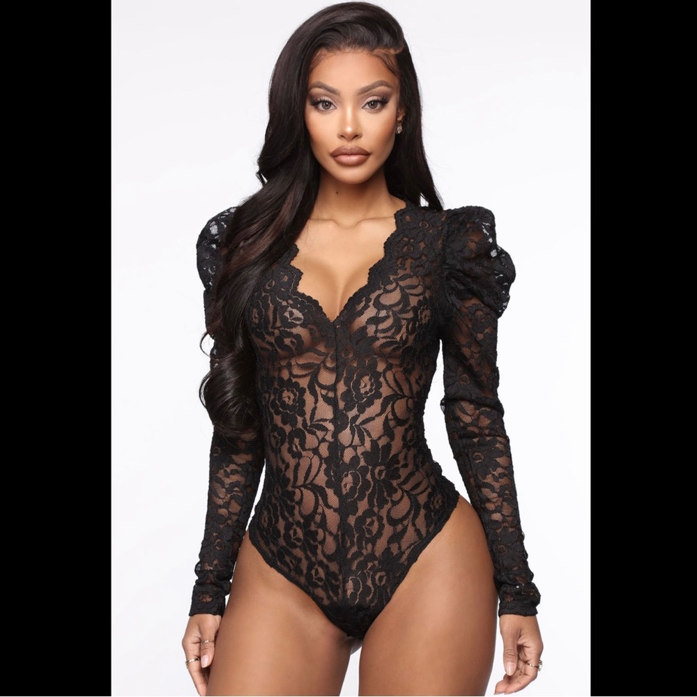 BRAND NEW WITH TAG Full black lace body suit
